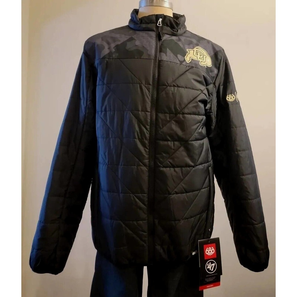 686 Mens Colorado Buffalos CU Flight Insulated Jacket Black U1W11002 Size Large
